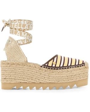 Stella McCartney Gaia Striped Platform Espadrilles - Natural