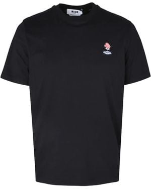 MSGM ローズモチーフ Tシャツ - ブラック