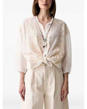 Haveone Blusa Bordada Con Botones - Neutro