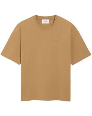 Ami Paris Ami De Coeur Cotton T-Shirt - Natural