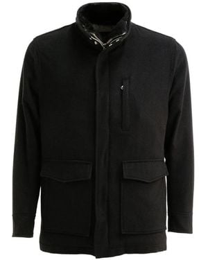 Barba Napoli High-Neck Patch-Pocket Jacket - Black