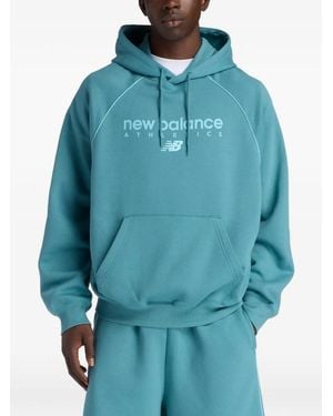 New Balance Hoodie Trackside En Polaire - Blue
