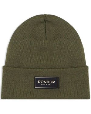 Dondup Logo-Patch Knitted Beanie - Green