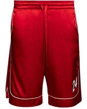 NAHMIAS Drawstring-Waist Silk Shorts - Red