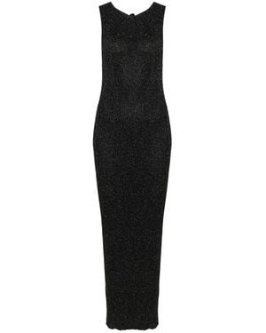Akep Lurex-Detail Maxi Dress - Black
