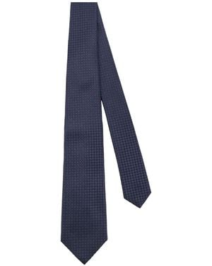 Kiton Patterned Tie - Blue