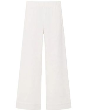 TRUE AVENUE Pensil Corduroy Wide-Leg Trousers - White