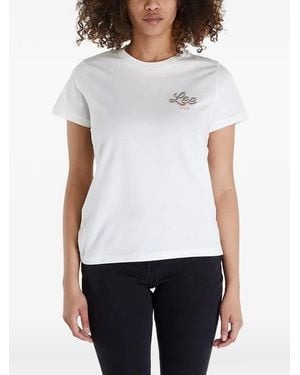 Lee Jeans Camiseta De Algodón Con Logo Estampado - Blanco