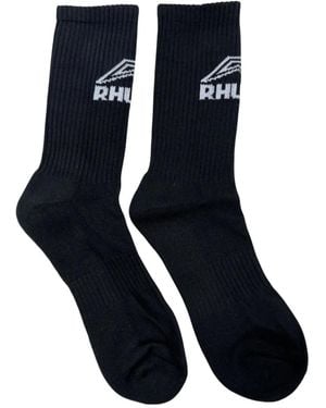 Rhude Calcetines Footy Con Logo En Intarsia - Azul
