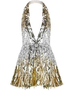 retroféte Sequin-Embellished Halterneck Mini Cocktail Dress - White