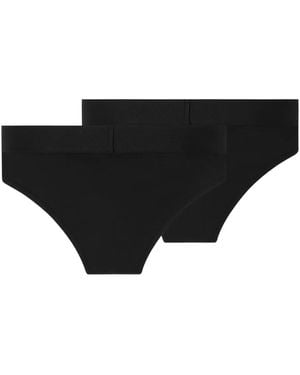 Versace Logo-Embellished Briefs (Pack Of Two) - Black