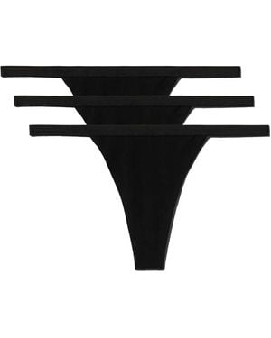 CDLP Elasticated-Waistband Thong (Pack Of Three) - Black