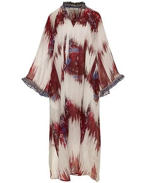 Devotion Freesia Patterned V-Neck Dress - Pink