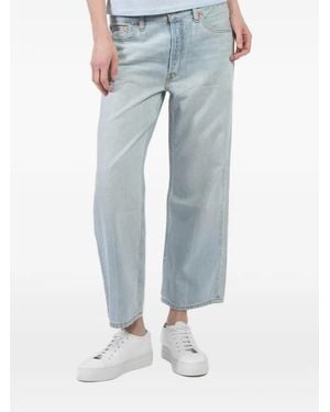 RE/DONE Cropped Straight-Leg Jeans - Blue