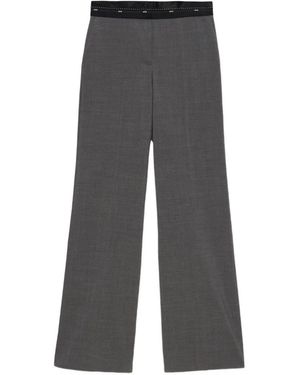 MSGM Wide-Leg Waistband Pants - Grey