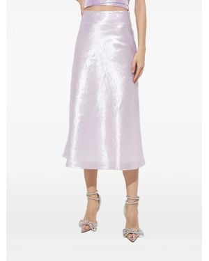 Mach & Mach High-Waisted Midi Skirt - White