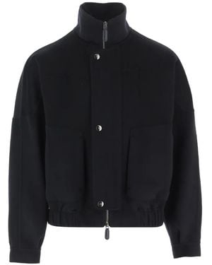 Giorgio Armani Zip-Up High-Neck Jacket - Black