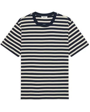 T-shirt Homme Universal Works Bleu - Coton Taille S Col Rond - Occasion Bon état