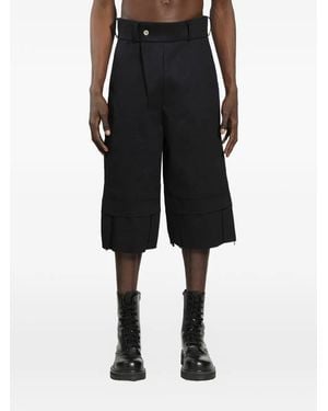 BRYAN JIMENE`Z Short Bunker À Détails Plissés - Black