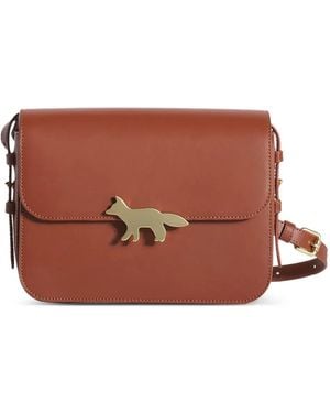 Maison Kitsuné Bolso de hombro con aplique de zorro - Marrón