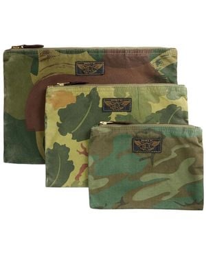 RRL Camouflage Zip Pouch (Pack Of Three) - Green