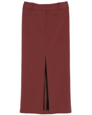 Patrizia Pepe Logo-Detail Midi Skirt - Purple