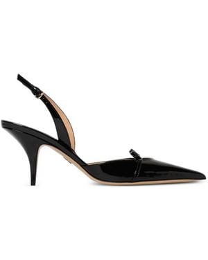 Ferragamo Bow-Detail Patent-Leather Sandals - Black