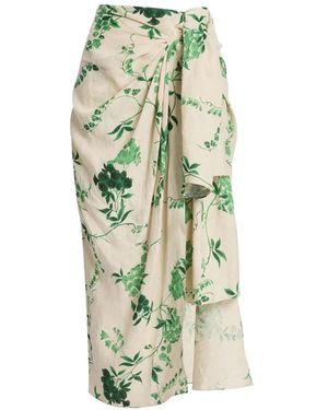 Erdem Knot-Detail Midi Skirt - Green