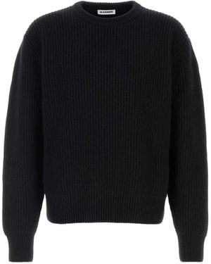 Jil Sander Ribbed-Knit Wool Jumper - Black