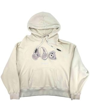 Palm Angels Teddy Bear Hoodie - White