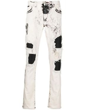 Philipp Plein Rock Star Jeans Im Distressed-Look - Weiß