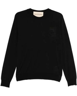 Valentino Garavani Embroidered-Logo T-Shirt - Black