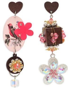 Amir Slama Heart-Motif Earrings - White