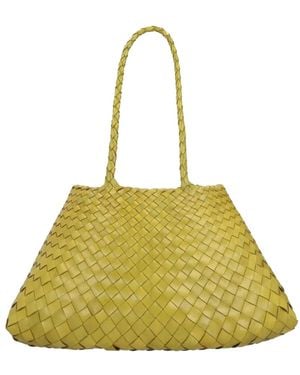 Dragon Diffusion Large Santa Croce Woven Shoulder Bag - Yellow