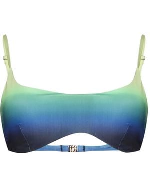 CASABLANCA Gradient-Print Bikini Top - Blue