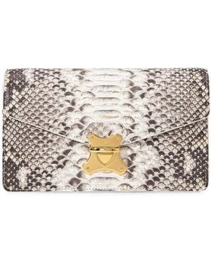 Kwanpen Python-Effect Chain-Link Clutch Bag - White