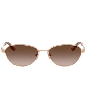 Jimmy Choo Crystal-Embellished Oval-Frame Sunglasses - Metallic