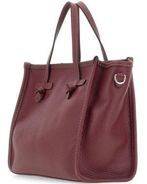 MARCELLA CLUB Medium Miss Marcella 32 Grain Leather Tote Bag - Purple