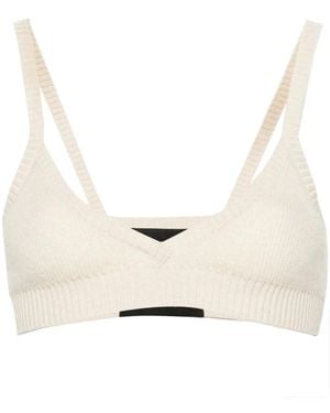 Alanui Ribbed Triangle Bralette - Natural
