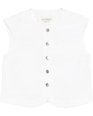 Closed Buttoned Vest - White