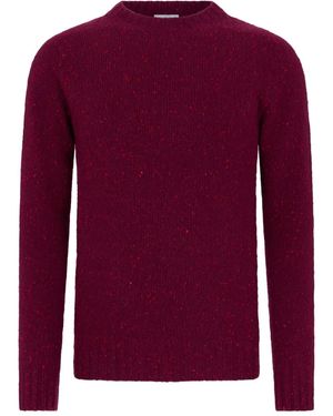 Malo Speckled Crew-Neck Jumper - Red