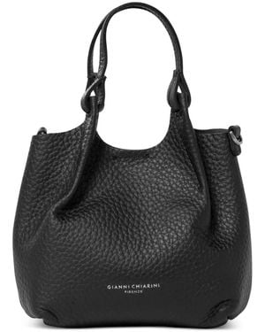 Gianni Chiarini Small Dua Pebbled-Leather Tote Bag - Black