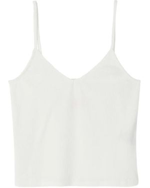 American Vintage Débardeur Nervuré Yruki À Col V - Blanc