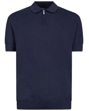 Gazzarrini x Michele Franzese Zip-Neck Polo Shirt - Blue