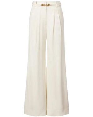 Zimmermann Belted Wide-Leg Trousers - White