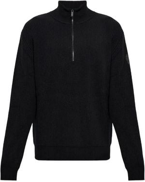 Canada Goose Mckinney Zip-Fastening Ribbed-Knit Jumper - Black