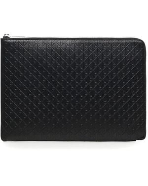 Calvin Klein Embossed Zip Wallet - Black