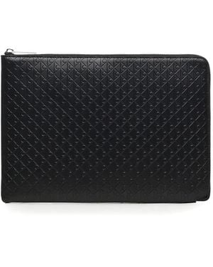 Calvin Klein Portefeuille Zippé À Design Embossé - Black