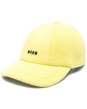 MSGM Logo-Embossed Cap - Yellow