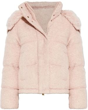 Moncler Virieu Bouclé Padded Jacket - Pink